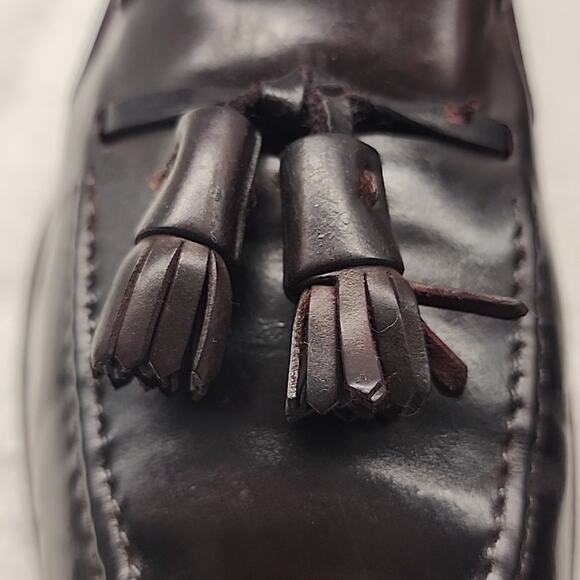 BROOKS BROTHERS ENGLISH TASSEL BURGUNDY VTG LOAFERS NEW WELT SOLES MENS 9.5 GUC - Picture 4 of 16